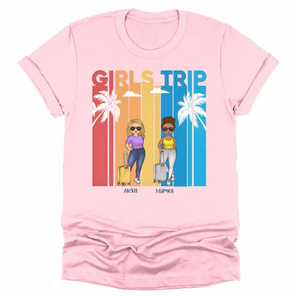 T-Shirt-Girls Trip - Personalized Unisex T-Shirt | Gift For Besties | Traveling Shirt-Unisex T-Shirt-S-JackNRoy