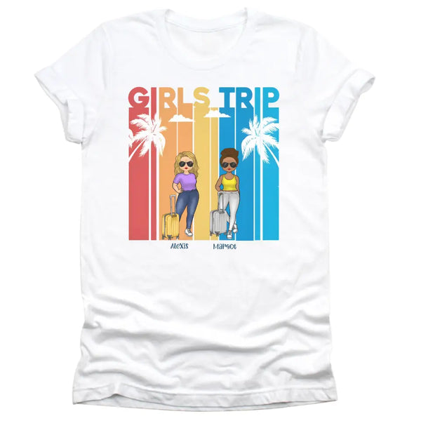 T-Shirt-Girls Trip - Personalized Unisex T-Shirt | Gift For Besties | Traveling Shirt-Unisex T-Shirt-S-JackNRoy