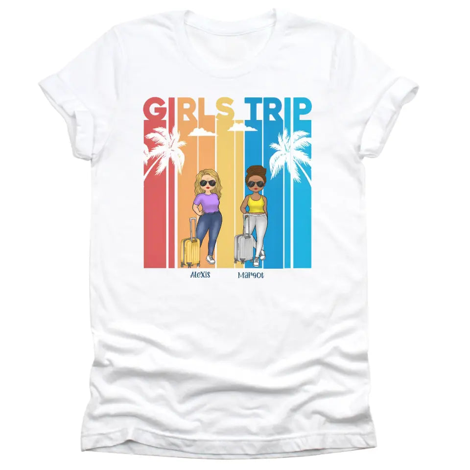 Shirts & Tops-Girls Trip - Personalized Unisex T-Shirt | Gift For Besties | Traveling Shirt-Unisex T-Shirt-S-JackNRoy