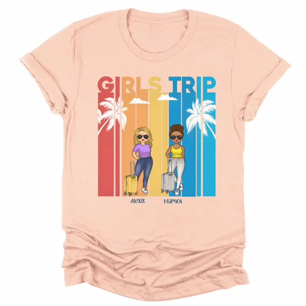 T-Shirt-Girls Trip - Personalized Unisex T-Shirt | Gift For Besties | Traveling Shirt-Unisex T-Shirt-S-JackNRoy