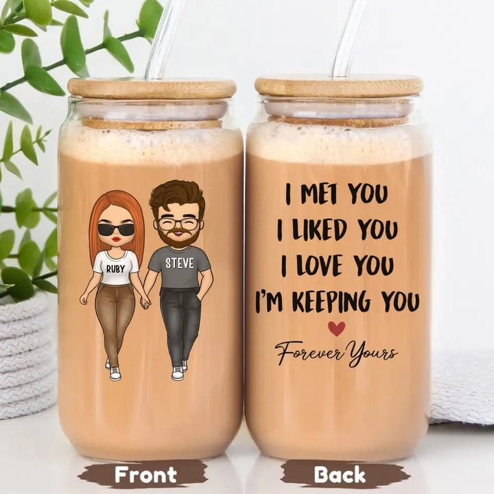 Glass Can-Forever Yours - Personalized Glass Can (16oz) | Couple Gift | Custom Tumbler-16oz Glass Can-Glass-JackNRoy