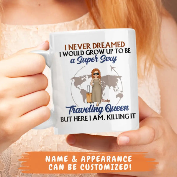 Mug-Traveling Queen - Personalized Mug | Traveling Gift for Her-JackNRoy