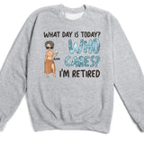 T-Shirt-Who Cares I'm Retired - Personalized Unisex T-Shirt | Gift for Her | Retirement Shirt-Unisex Sweatshirt-Sport Grey-JackNRoy