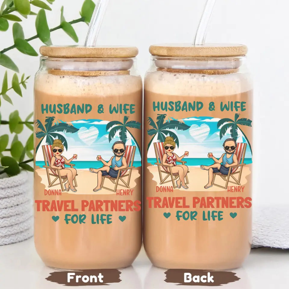 Glass Can-Partners for Life - Personalized Glass Can (16oz) | Couples Gift | Custom Tumbler-16oz Glass Can-Glass-JackNRoy