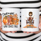 Mug-Just a Girl Who Loves Fall - Personalized Mug (11oz/15oz) | Fall Mug | Gift for Fall-White Mug-White-JackNRoy