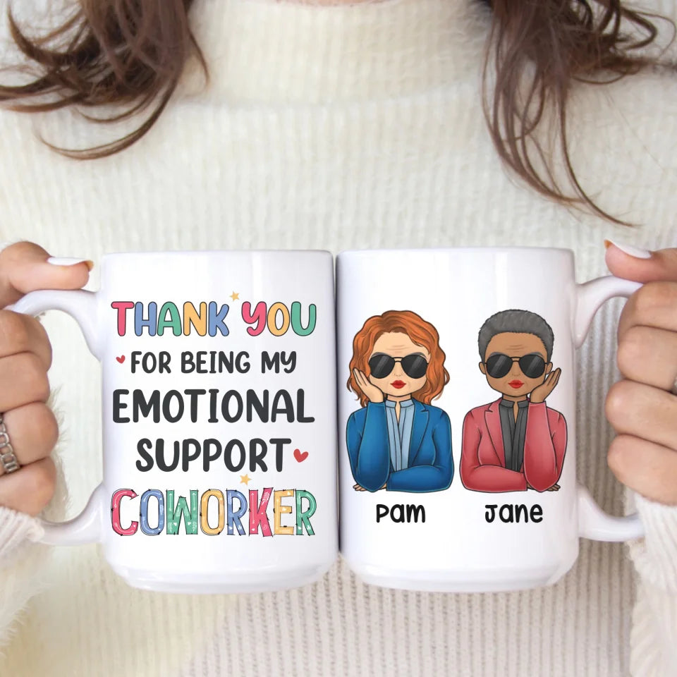 Mug-My Emotional Support - Personalized Mug (11oz/15oz) | Gift for Besties | Coworkers Mug-White Mug-White-JackNRoy