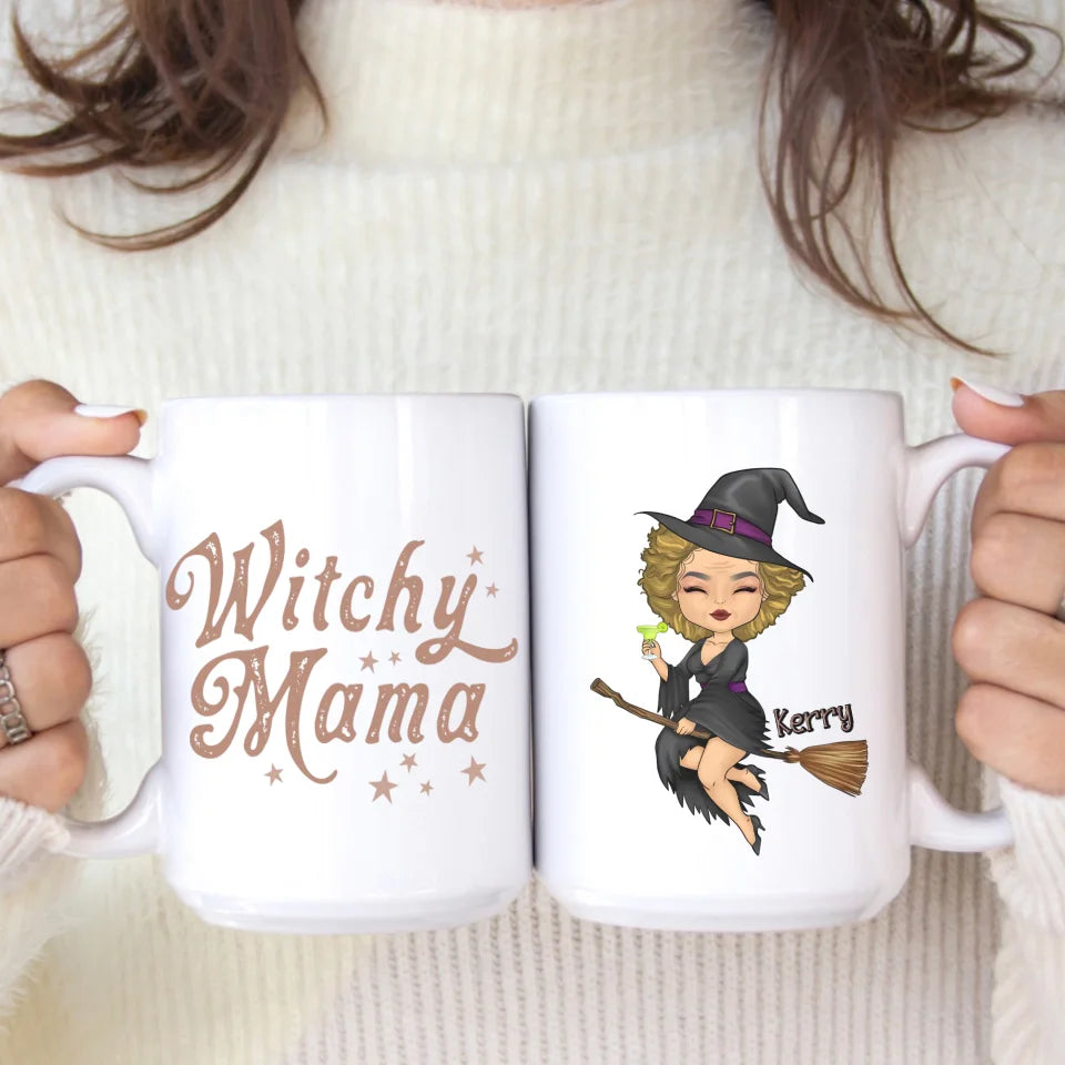 Mug-Witchy Mama - Personalized Mug (11oz/15oz) | Halloween Mug | Gift for Halloween-White Mug-White-JackNRoy