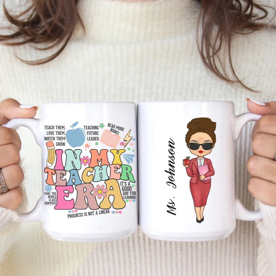 Mug-In My Teacher Era - Personalized Mug (11oz/15oz) | Teacher Mug | Gift for Teachers-White Mug-White-JackNRoy