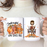 Mug-Just a Girl Who Loves Fall - Personalized Mug (11oz/15oz) | Fall Mug | Gift for Fall-White Mug-White-JackNRoy