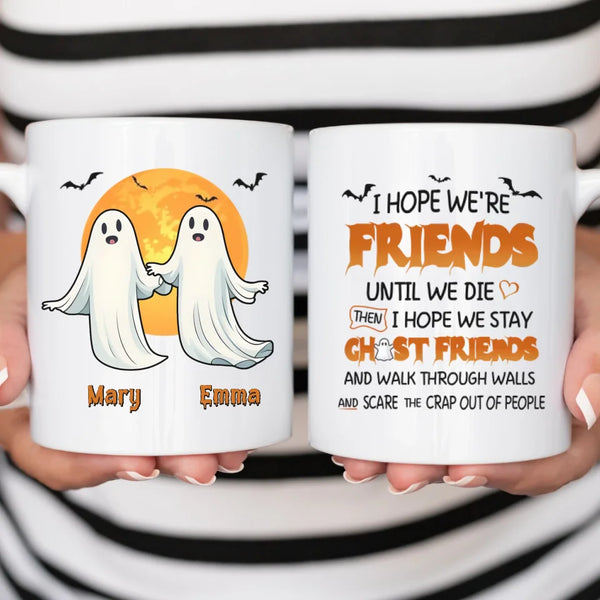 Mug-Ghost Friends - Personalized Mug | Gift for Besties | Halloween Mug-White Mug-White-JackNRoy