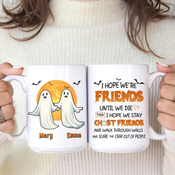 Mug-Ghost Friends - Personalized Mug | Gift for Besties | Halloween Mug-White Mug-White-JackNRoy