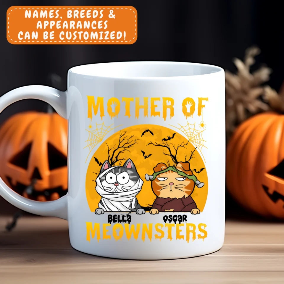 Mug-Mother of Meownsters - Personalized Mug (11oz/15oz) | Halloween Mug | Gift for Halloween-JackNRoy