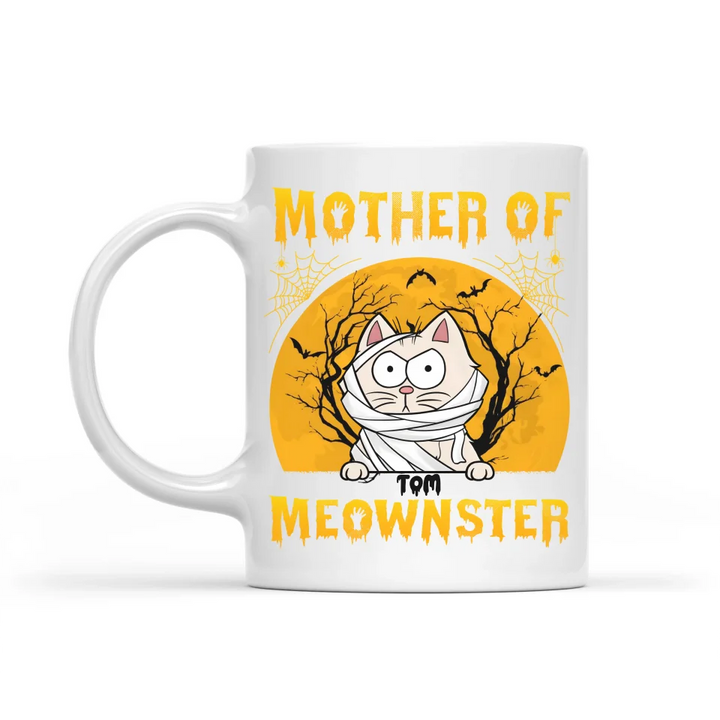 Mug-Mother of Meownsters - Personalized Mug (11oz/15oz) | Halloween Mug | Gift for Halloween-White Mug-White-JackNRoy