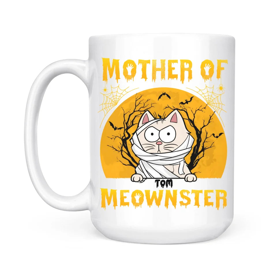 Mug-Mother of Meownsters - Personalized Mug (11oz/15oz) | Halloween Mug | Gift for Halloween-White Mug-White-JackNRoy