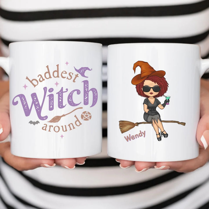 Mug-Baddest Witch Around - Personalized Mug (11oz/15oz) | Gift for Halloween | Halloween Mug-White Mug-White-JackNRoy