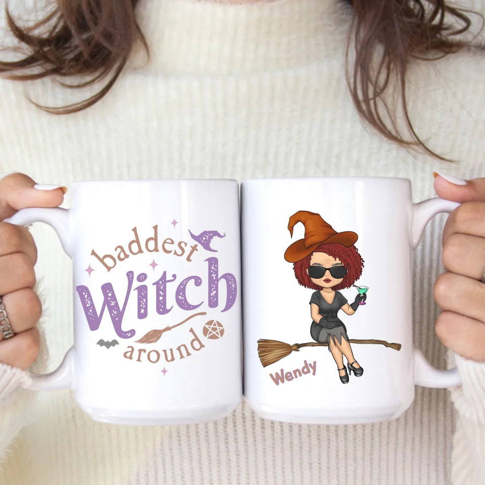 Mug-Baddest Witch Around - Personalized Mug (11oz/15oz) | Gift for Halloween | Halloween Mug-White Mug-White-JackNRoy