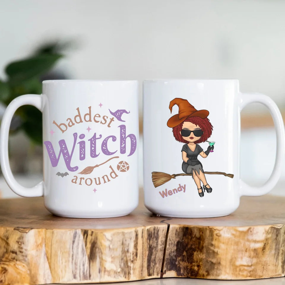 Mug-Baddest Witch Around - Personalized Mug (11oz/15oz) | Gift for Halloween | Halloween Mug-JackNRoy