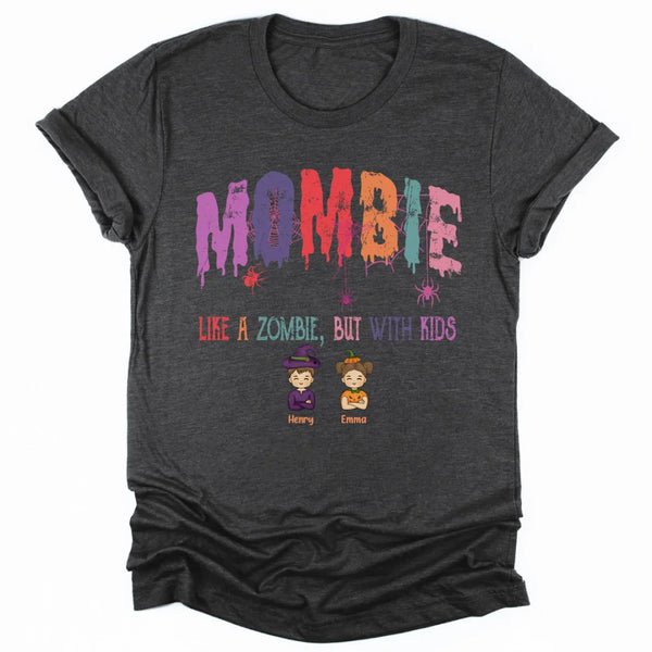 Sweatshirt-Mombie, Like a Zombie, But With Kids - Personalized Unisex Sweatshirt for Halloween | Mom Sweatshirt | Halloween Gift-Unisex T-Shirt-Dark Grey Heather-JackNRoy