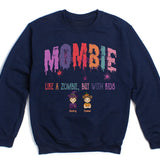 Sweatshirt-Mombie, Like a Zombie, But With Kids - Personalized Unisex Sweatshirt for Halloween | Mom Sweatshirt | Halloween Gift-Unisex Sweatshirt-Navy-JackNRoy