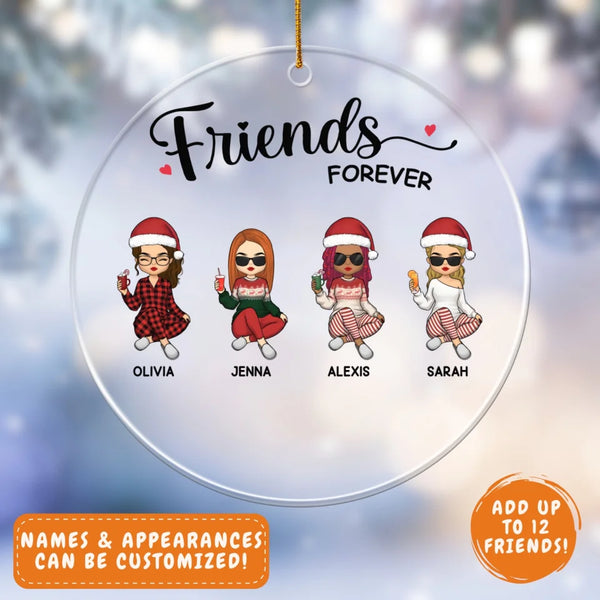 Acrylic Ornament-Friends Forever - Personalized Acrylic Ornament | Gift for Friends-Acrylic Ornament-Clear Acrylic-JackNRoy