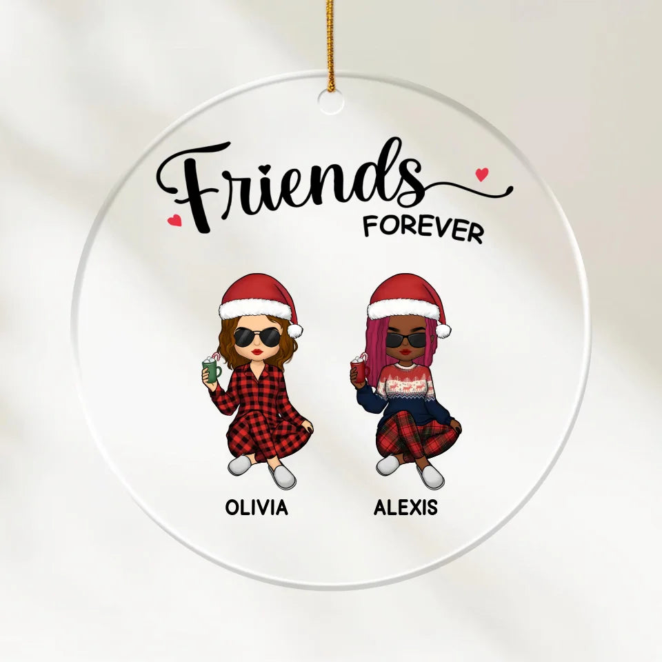 Acrylic Ornament-Friends Forever - Personalized Acrylic Ornament | Gift for Friends-Acrylic Ornament-Clear Acrylic-JackNRoy