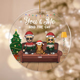 Acrylic Ornament-You & Me and the Cats - Personalized Acrylic Ornament | Couples Gift-Acrylic Ornament-Clear Acrylic-JackNRoy