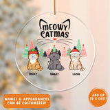 Acrylic Ornament-Meowy Catmas - Personalized Acrylic Ornament | Gift for Cat Lovers | Pet Lover Christmas Ornament-Acrylic Ornament-Clear Acrylic-JackNRoy