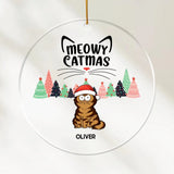 Acrylic Ornament-Meowy Catmas - Personalized Acrylic Ornament | Gift for Cat Lovers | Pet Lover Christmas Ornament-Acrylic Ornament-Clear Acrylic-JackNRoy