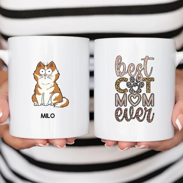 Mug-Best Cat Mom Ever - Personalized Mug (11oz/15oz) | Gift for Cat Lovers-White Mug-White-Jack N Roy