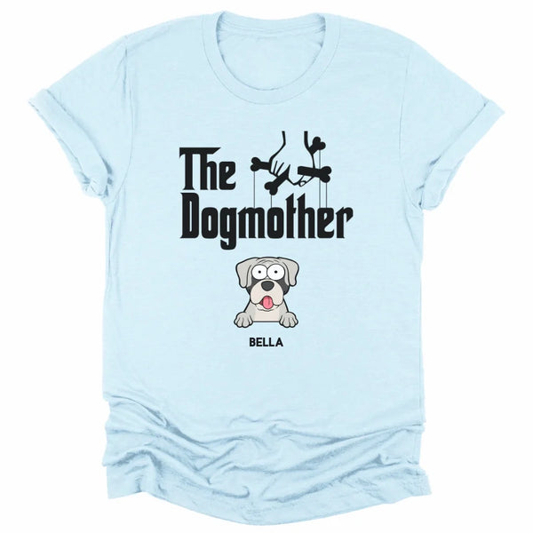 T-Shirt-The Dogmother - Personalized Unisex T-Shirt for Dog Mothers | Pet Lover T-Shirt | Dog Mom-Unisex T-Shirt-Heather Ice Blue-JackNRoy