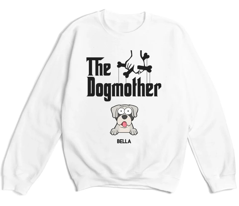 T-Shirt-The Dogmother - Personalized Unisex T-Shirt for Dog Mothers | Pet Lover T-Shirt | Dog Mom-Unisex Sweatshirt-White-JackNRoy