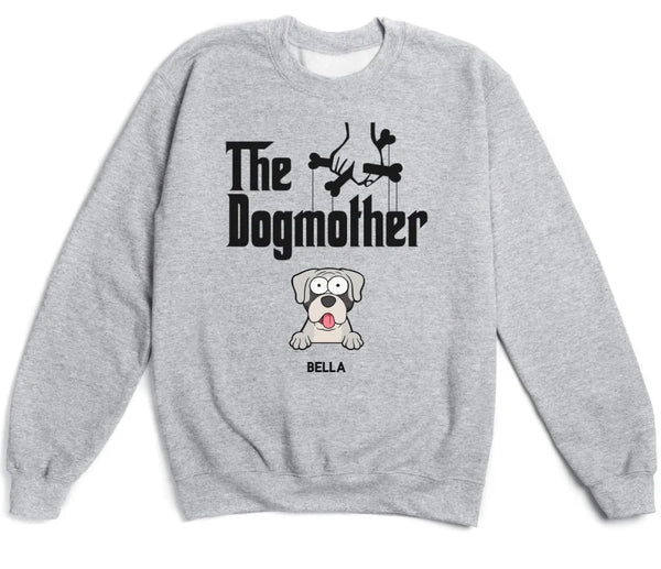 T-Shirt-The Dogmother - Personalized Unisex T-Shirt for Dog Mothers | Pet Lover T-Shirt | Dog Mom-Unisex Sweatshirt-Sport Grey-JackNRoy