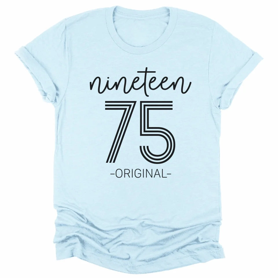 T-Shirt-Nineteen Plus - Custom Birthday T-Shirt-Unisex T-Shirt-Heather Ice Blue-JackNRoy