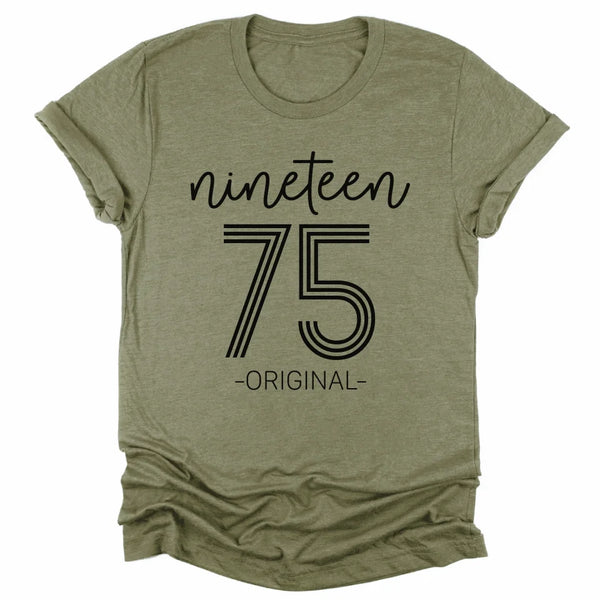 T-Shirt-Nineteen Plus - Custom Birthday T-Shirt-Unisex T-Shirt-Heather Olive-JackNRoy