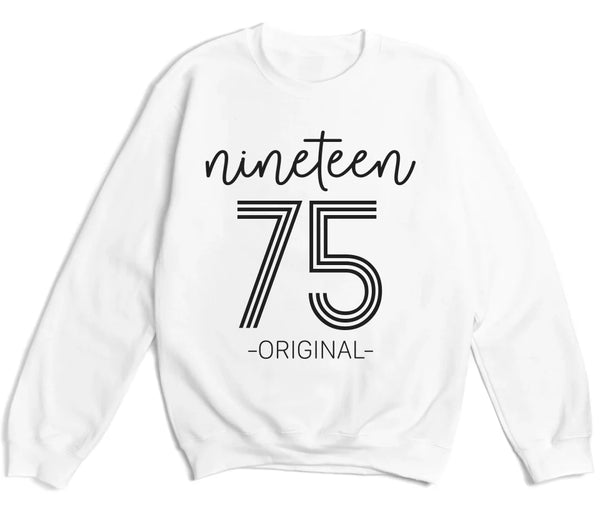 T-Shirt-Nineteen Plus - Custom Birthday T-Shirt-Unisex Sweatshirt-White-JackNRoy