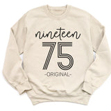 T-Shirt-Nineteen Plus - Custom Birthday T-Shirt-Unisex Sweatshirt-Sand-JackNRoy