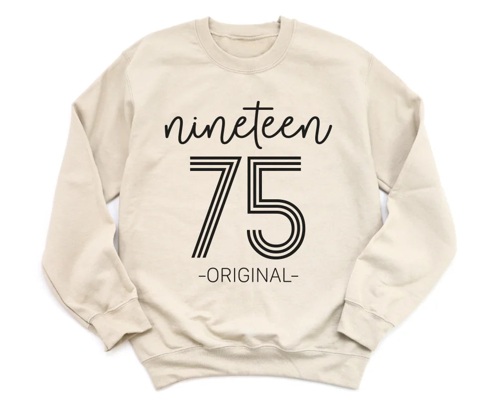 T-Shirt-Nineteen Plus - Custom Birthday T-Shirt-Unisex Sweatshirt-Sand-JackNRoy