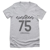 T-Shirt-Nineteen Plus - Custom Birthday T-Shirt-Unisex V-Neck-Athletic Heather-JackNRoy