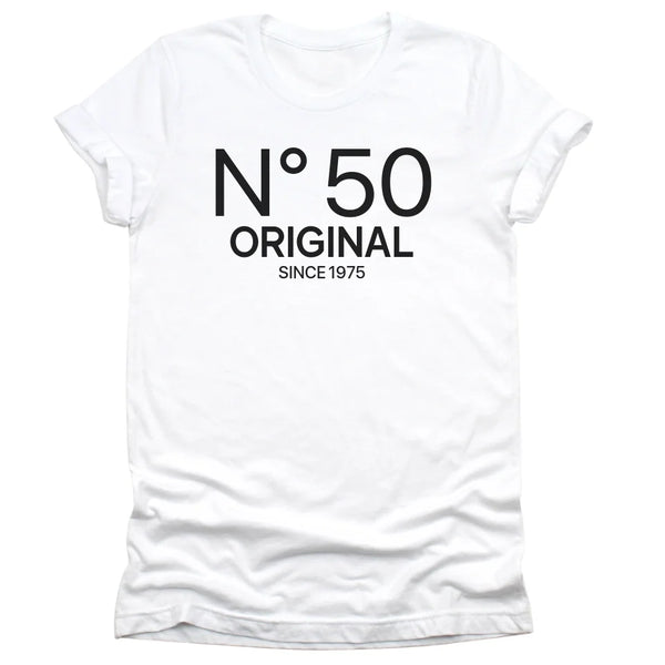 T-Shirt-N° 50 (ANY AGE) - Custom Birthday T-Shirt-Unisex T-Shirt-White-JackNRoy