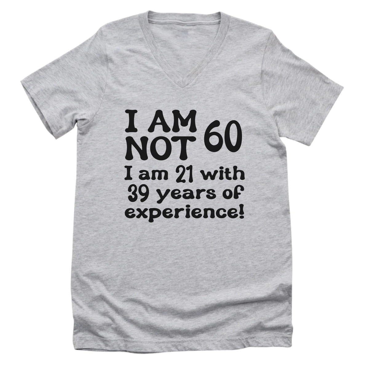 T-Shirt-Years of Experience - Personalized Birthday T-Shirt (ANY AGE)-Unisex V-Neck-Athletic Heather-JackNRoy