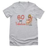 T-Shirt-Fabulous - Personalized Birthday T-Shirt (ANY AGE)-Unisex V-Neck-Athletic Heather-JackNRoy