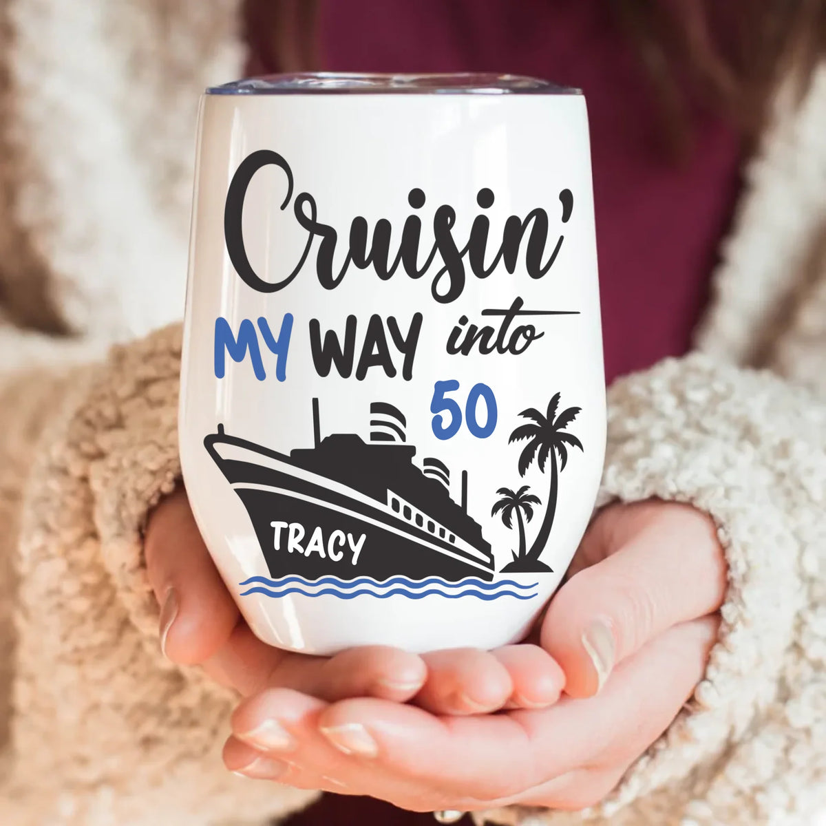 Mug-Cruising My Way - Personalized Mug (11oz/15oz) | Birthday Mug | Gift for Birthday-Wine Tumbler-White-JackNRoy