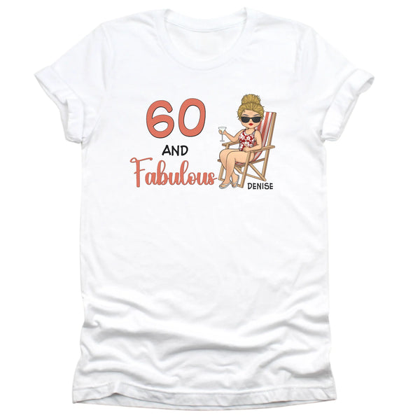 T-Shirt-Fabulous - Personalized Birthday T-Shirt (ANY AGE)-Unisex T-Shirt-White-JackNRoy