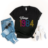 V-Neck Shirt-Vintage Custom Birthday V-Neck (Customize Your Year)-S-Black-Jack N Roy