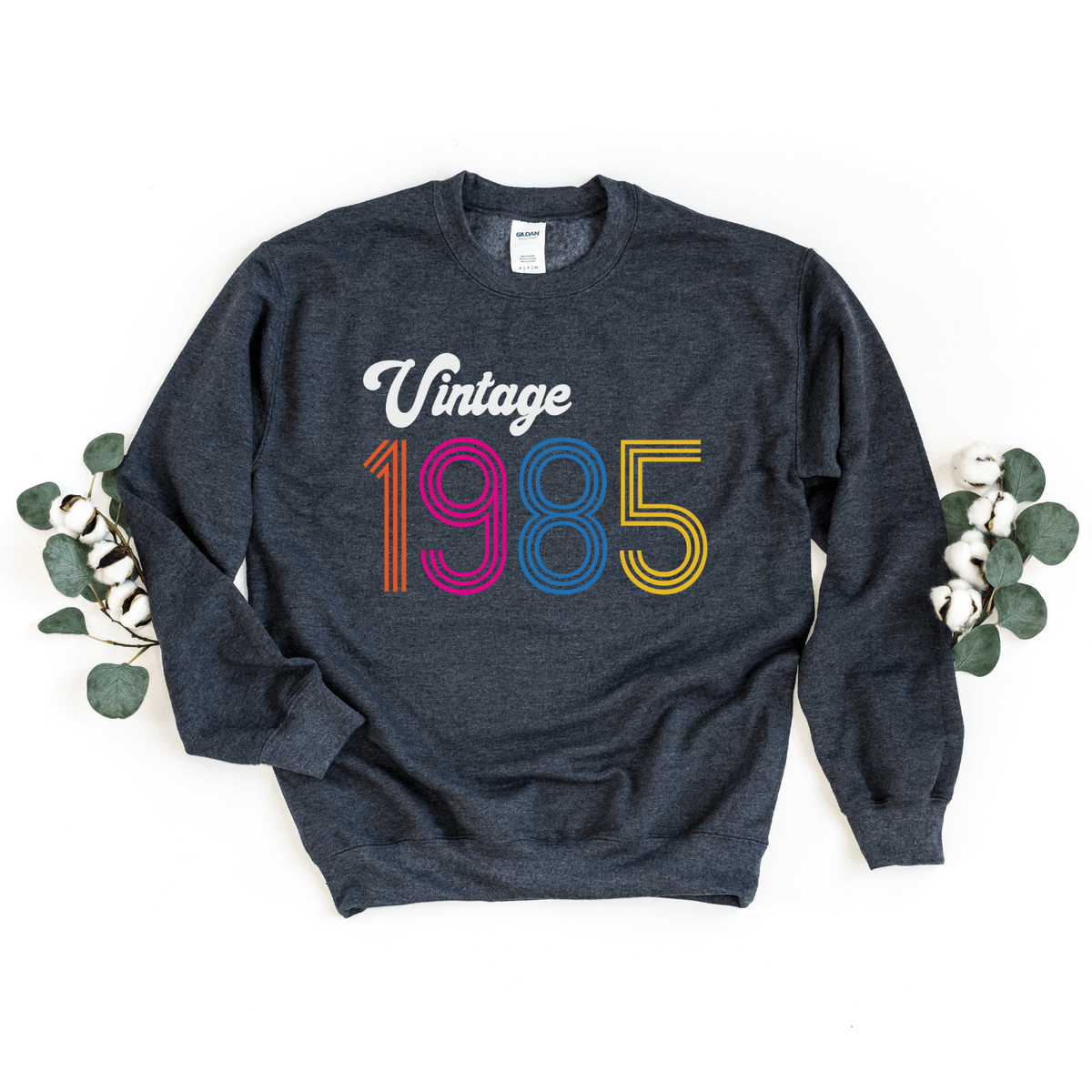 Sweatshirts-Vintage Custom Birthday Sweatshirt (Customized Year)-S-Dark Grey-Jack N Roy