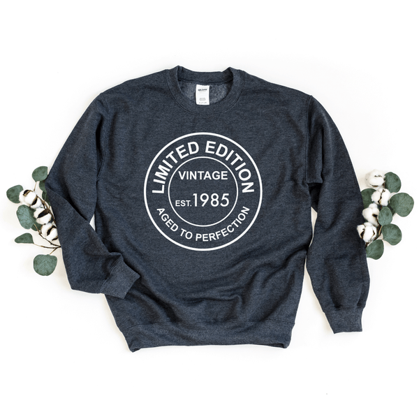 Sweatshirts-Limited Edition Custom Birthday Sweatshirt (Customize Your Year)-S-Dark Grey-Jack N Roy