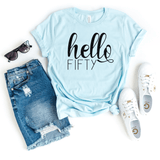 T-Shirt-Hello Fifty T-Shirt-S-Heather Ice Blue-Jack N Roy