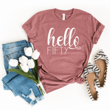 T-Shirt-Hello Fifty T-Shirt-S-Heather Mauve-Jack N Roy