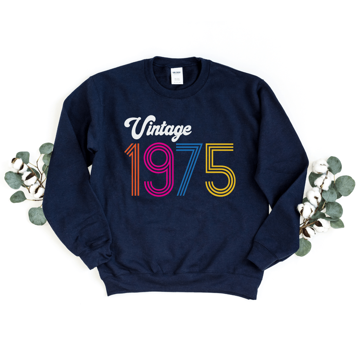 Sweatshirts-Vintage Custom Birthday Sweatshirt (Customized Year)-S-Navy-Jack N Roy