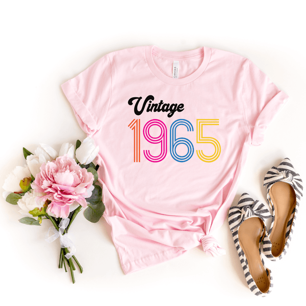 T-Shirt-Vintage Custom Birthday T-Shirt (Customize Your Year)-S-Pink-Jack N Roy